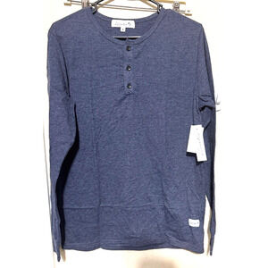 NEW Kinetix Shirt Mens Small Blue Long Sleeve Henley Casual Quiet Luxury comfort